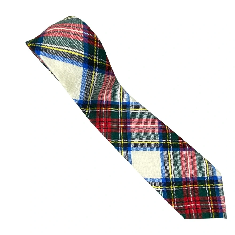 Lochcarron Stewart Dress Necktie Mens Tartan Plaid Wool Scotland‎ Heritage 57x3